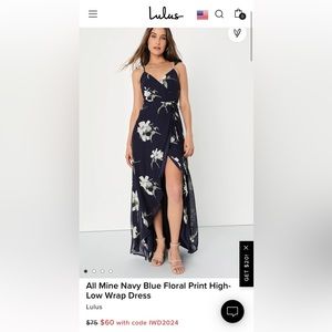 Lulu’s All Mine Navy Floral Print High Low Dress